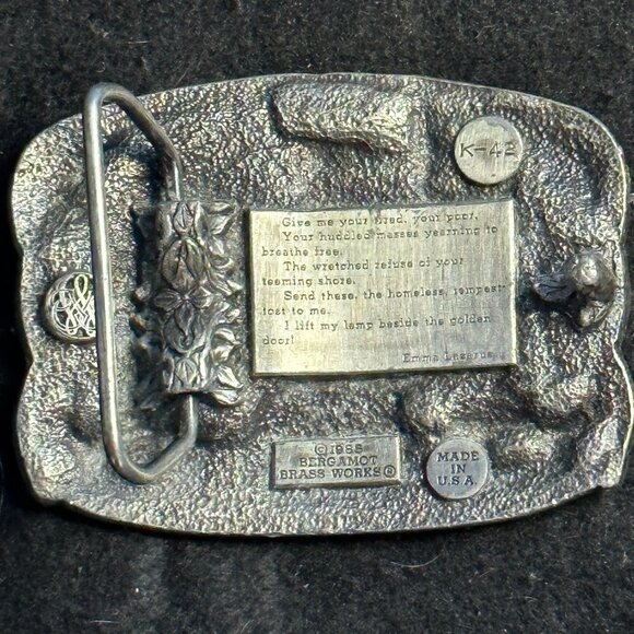Bergamot Brass Works Lady Liberty USA Belt Buckle Vintage Collectible - Picture 2 of 3